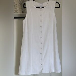 Sincerely Jules White Sleeveless Linen-Blend Midi Dress  – Size M – NWT